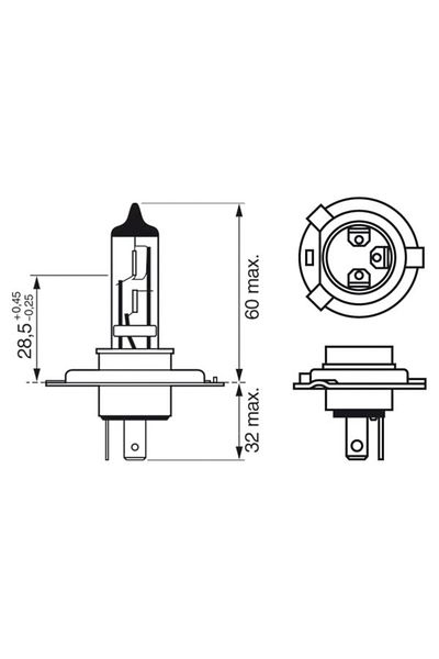 Bosch Bec 12V H4 60W / 55W Pure Light Bosch