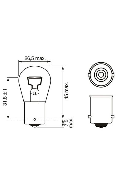 Bosch Set of 2 Bulbs 12V P21W 21W Pure Light (Blister) Bosch