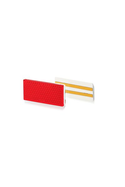 WAS Rectangular Reflector With Adhesive, 51P Up-105X48, Red Was