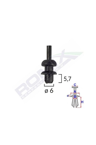 ROMİX Clips for fixing the hanger Citroen Fiat Peugeot Seat Skoda - Black Set of 10 pcs
