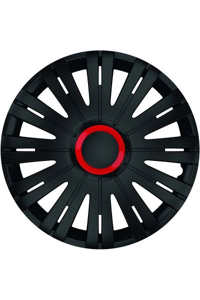Mega Drive SET OF 15` BLACK WHEEL COVERS WITH RED RING ACTIVE