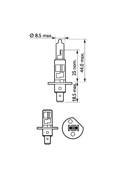 Philips Bec Far H1 55W 12V Longer Life Ecovision Philips