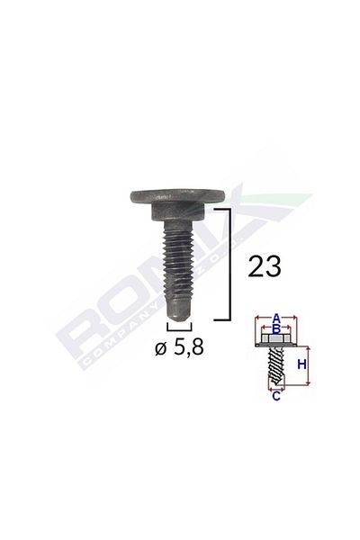 ROMİX Surub Fixare Alfa Romeo/Fiat/Citroen 5.8X23Mm - Negru Set 5 Buc