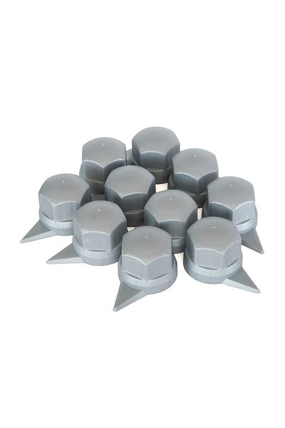 Mega Drive Set of 10 Plastic Wheel Hub Caps with Indicator 33 Mm Gray 41 Mm