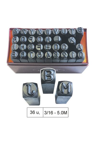 JBM LETTERS AND NUMBERS DIE-PUNCH SET - 36 PIECES JBM