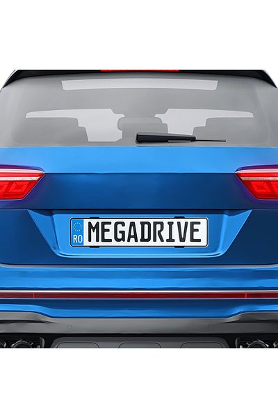 Mega Drive Mega Drive License Plate Holder Without Frames Set of 4 (Front + Rear) Black