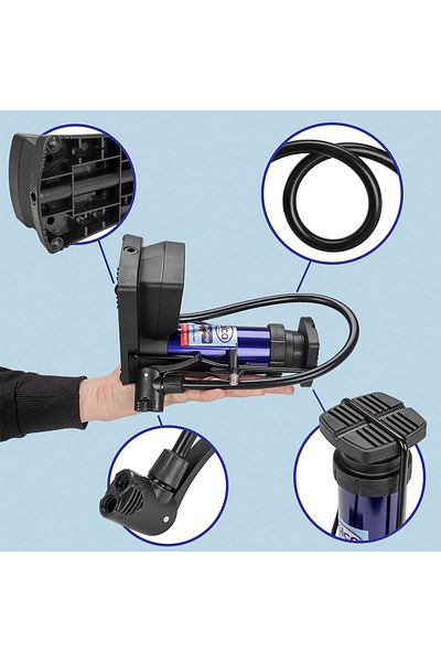 ALCA MINI FOOT PUMP WITH PRESSURE GAUGE