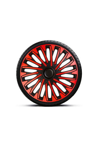 Mega Drive SET OF 16` RED-BLACK WHEEL COVERS WITH BLACK RING SOHO