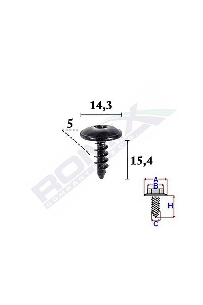 ROMİX Surub Fixare Pentru Audi,Vw, Skoda5X15.4Mm Set 10 Buc