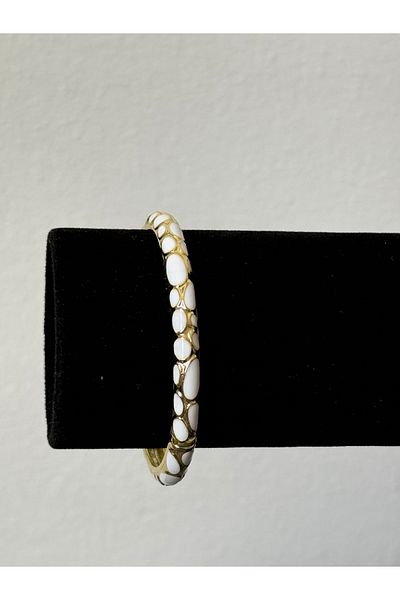 Beloria Mineli Oval White Steel Bracelet