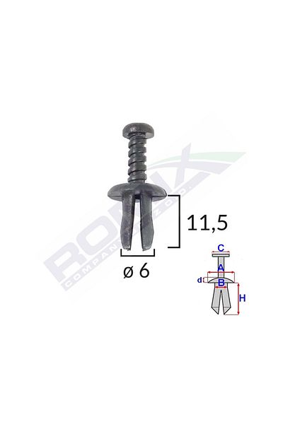 ROMİX Renault/Seat Fastening Clips - Black Set of 25 Pieces