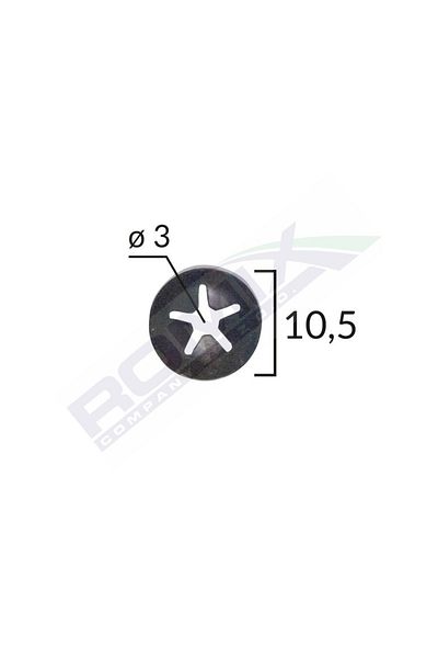 ROMİX Universal Upholstery Fixing Washer - Black - 10.5Mm Set of 25 Pieces