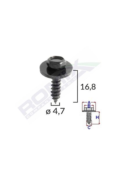 ROMİX Surub Universal Fixare Negru 4.7X16.8Mm Set 10 Buc