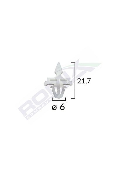 ROMİX Exterior Element Fixing Clips For Mercedes 6X21.7Mm- White Set of 10 Pieces