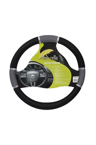 Umbrella Luxury Steering Wheel Cover Grey 37-39 Cm