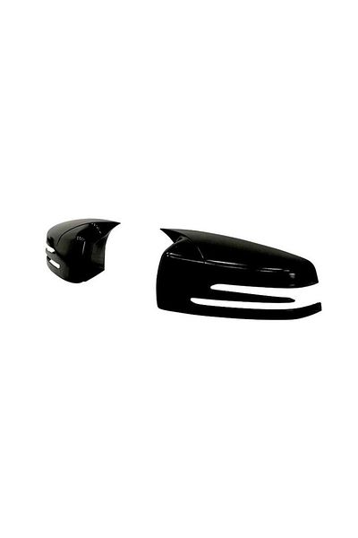 CED AUTO TRADE Capace oglinda compatibile cu MERCEDES clasa A 2012-2018 Negru lucios Batman Style
