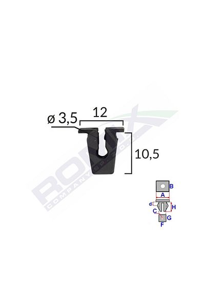 ROMİX Clips Fixare Pentru Audi - Negru Set 25 Buc