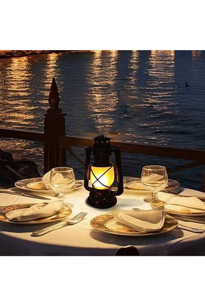 Generic Lantern with Natural Looking Flame for Table or Hanging with 3 Modes and Rechargeable by Type C