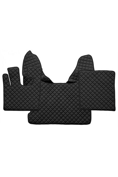 CED AUTO TRADE Set covorase camion, piele ecologica compatibil cu DAF XF 105 2007-2012 Negru, AUTOMAT