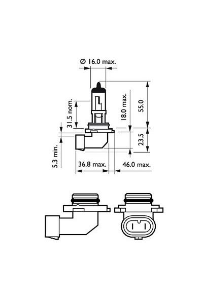 Philips Bec Far Hb4 12V P22D 51W (Blister) Vision Philips
