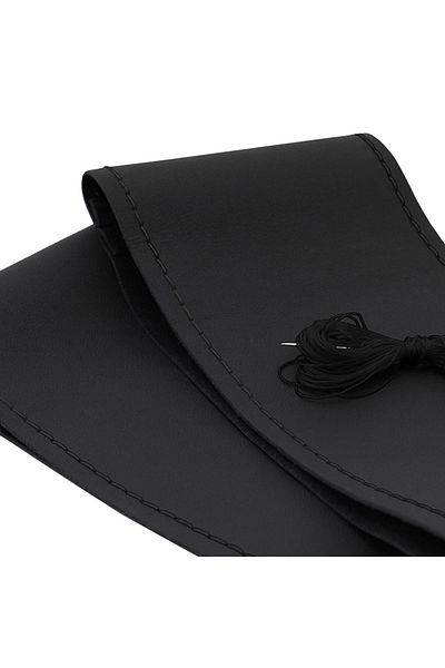 Umbrella HUSA VOLAN PIELE NATURALA NEGRU 39-41 CM