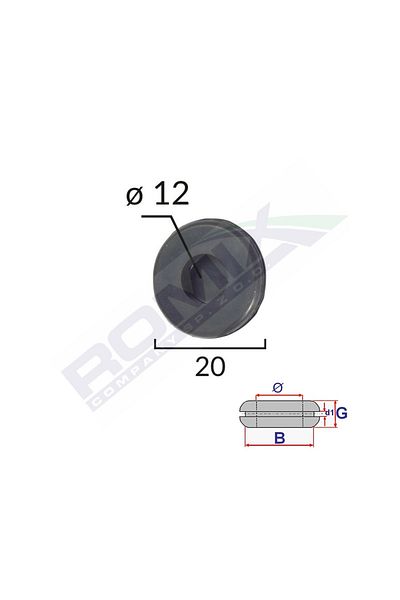 ROMİX Capac Cauciuc Inchis Universal Diametru Int 12Mm - Ext 20Mm Set 5 Buc