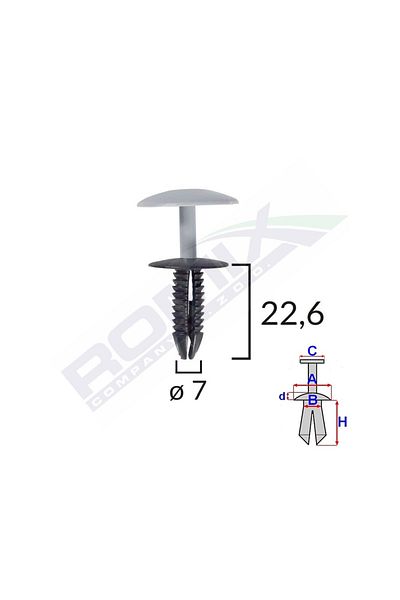 ROMİX Fixing Clips For Ford - Black Set of 10 Pieces