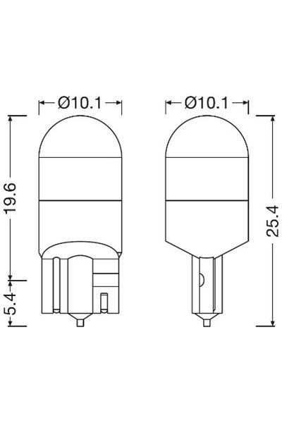 Osram SET 2 BECURI AUXILIARE CU LED 12V (W5W) WHITE 6000K BLI OSRAM