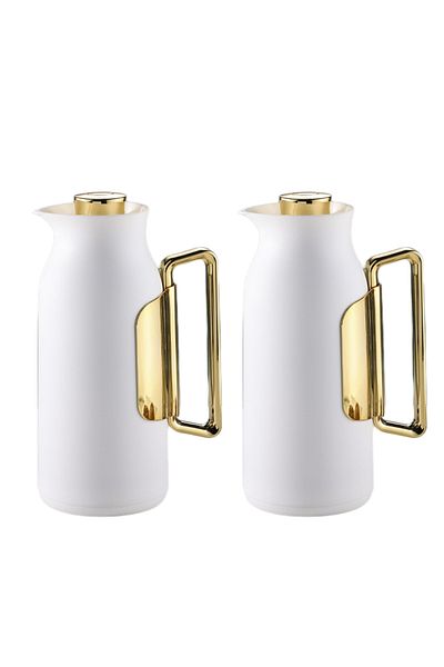 DVINA High-quality tea and coffee thermos set, keeps liquids warm for 12 hours, multi-colored, 1 liter + 1 liter capacity
