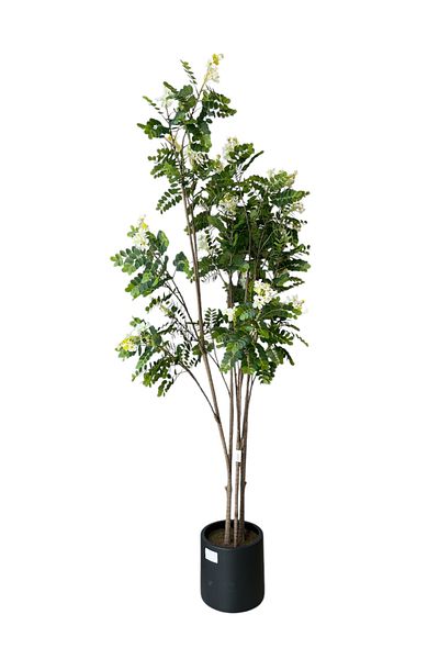Generic Artificial white roly-poly tree with a real texture, height 2.10 meters, width of the stand 29.5 cm