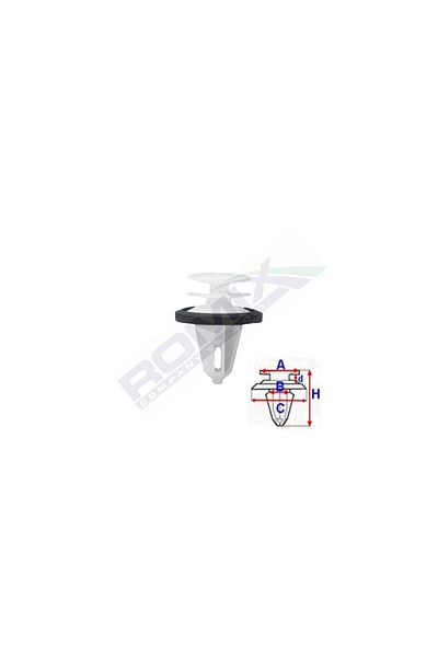 ROMİX Upholstery Clips For Ford 9.6X21.9Mm White - Set of 10 Pieces