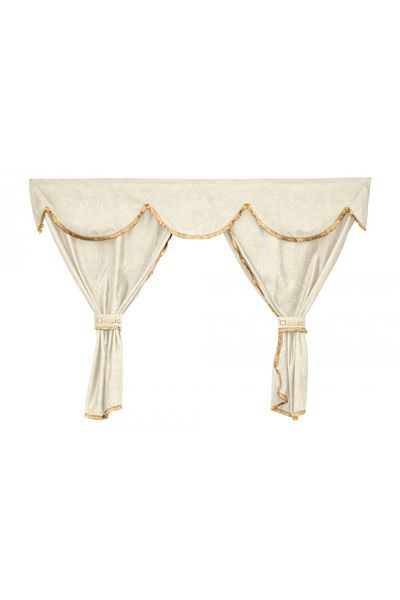 CED AUTO TRADE Truck cabin curtain set, universal compatible with DAF, cream color