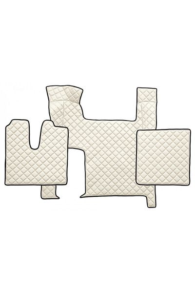 CED AUTO TRADE Truck mat set, eco-leather compatible with MAN TGX 2007-2020, cream, with 2 drawers