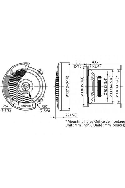 Kenwood KFC-S1366 DIFUZOARE COAXIALE KENWOOD DE 13CM, 30W RMS