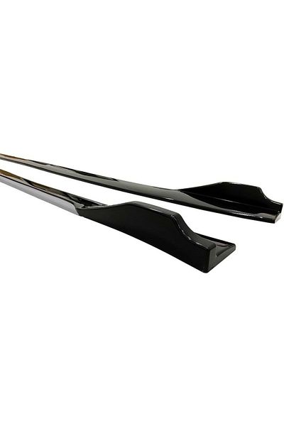 CED AUTO TRADE Set of 2 Tuning sill extensions 210 cm, glossy black with gray lip