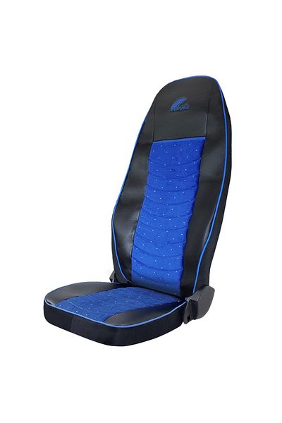 Umbrella SET OF TRUCK SEAT COVERS UMBRELLA FOR VOLVO EURO 5 BLACK ECO-LEATHER + BLUE VELVET