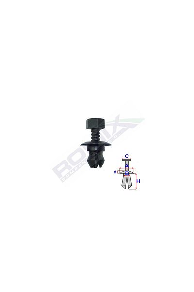 ROMİX Clips Fixare Pentru Vw, Audi 8.5X10.6Mm Negru - Set 10 Buc