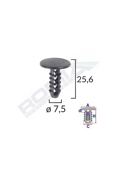 ROMİX Clips Tapiterie Pentru Fiat/Lancia/Alfa Romeo Set 25 Buc