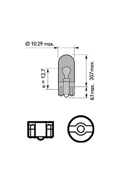 Philips Set 2 Becuri Fara Soclu Wy5W 12V Philips