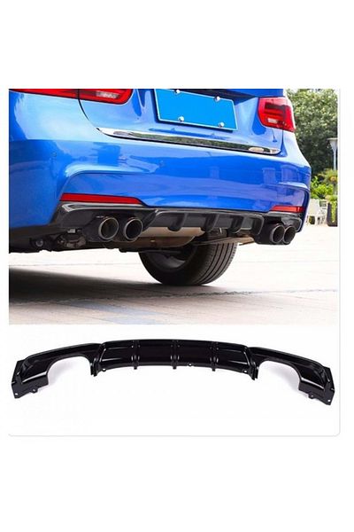 CED AUTO TRADE Rear Dual Exhaust Bumper Diffuser compatible with BMW 3 Series F30 F31 2011-2019 M Sport Design