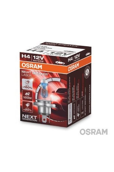 Osram Bec laser cu întrerupător de noapte BEC 12V H4 60/55 W NextGen +150% OSRAM