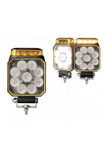 CED AUTO TRADE LED floodlight, 14W white light + orange flashing beacon 12-24V