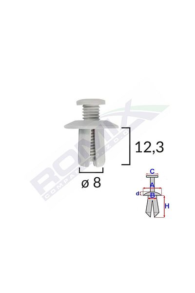 ROMİX Universal Fixing Clips - White Set of 10 Pieces