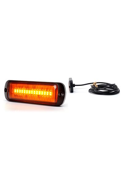 WAS PROIECTOR STROBOSCOPIC LED PORTOCALIU 1469 W218 CU MONTARE IN GRILA, 2 FAZE FLASH, 12V-24V, 21W WAS