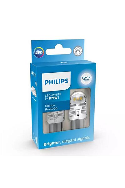 Philips SET OF 2 AUXILIARY LED BULB 12V P21W Ultinon Pro6000SI WHITE PHILIPS