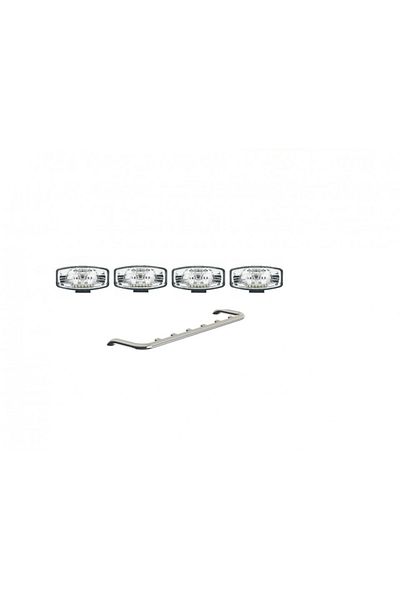 CED AUTO TRADE Stainless steel beam for cab spotlights, compatible with DAF trucks, with 4 spotlights included ILPL817