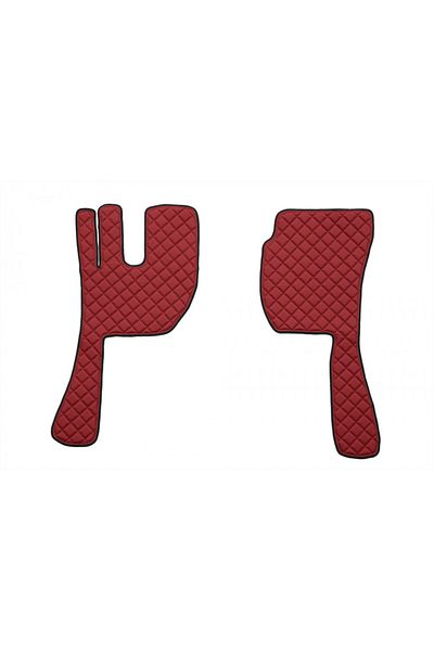 CED AUTO TRADE Truck mats set, eco-leather compatible with VOLVO FH12 FH 16 2002-2012 Red, AUTOMATIC