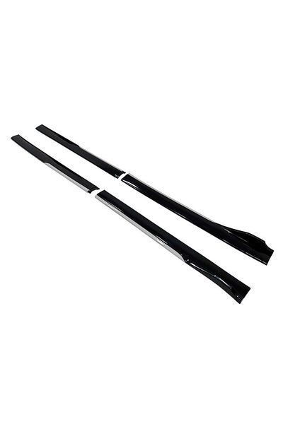 CED AUTO TRADE Set of 2 Tuning sill extensions 210 cm, glossy black with gray lip