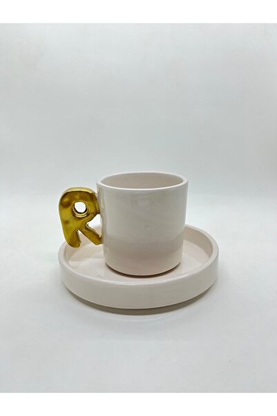 sece Kişiye Özel Baş Harfli Seramik Türk Kahvesi Fincanı