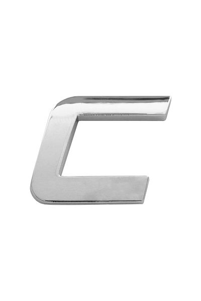Mega Drive 3D Car Ornament. Letter C. 26 Mm. Chrome